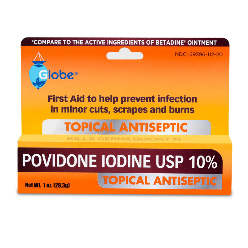 [Australia - AusPower] - Globe (4 Pack) Povidone Iodine 10% First Aid Ointment 1 Oz, for Cuts Scrapes Burns (Compare to Betadine) 