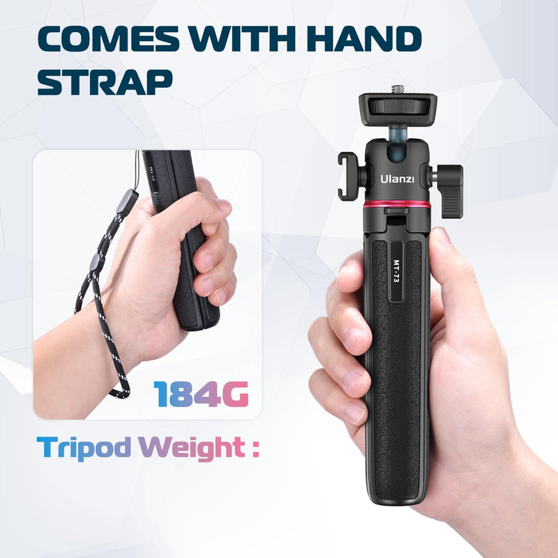 [Australia - AusPower] - ULANZI MT-73 Extension Pole Tripod, Mini Selfie Stick Tripod Stand Handle Grip for Webcam Canon G7X Mark III Sony ZV-1 RX100 VII A6400 A6600 Cameras Vlogging MT-73 Tripod 