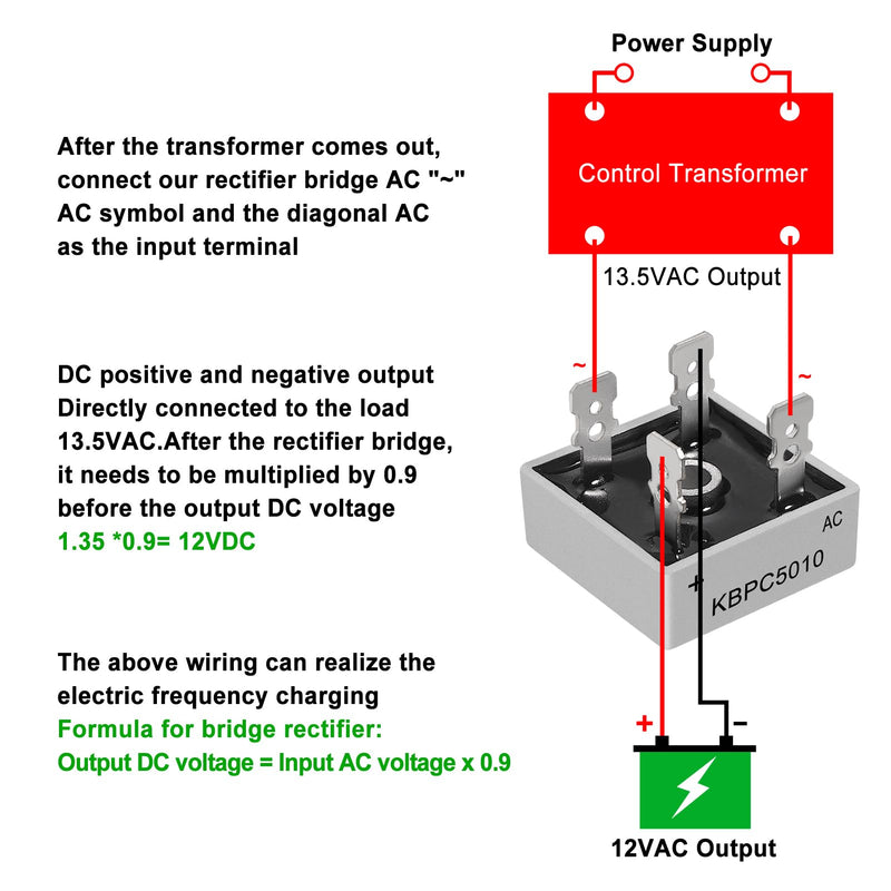 [Australia - AusPower] - 8PCS Bridge Rectifier Diode KBPC5010 1000V 50A AC to DC Full Wave Single Phase Housing Bridge Electronic Silicon Diode Rectifier Electronic Components 