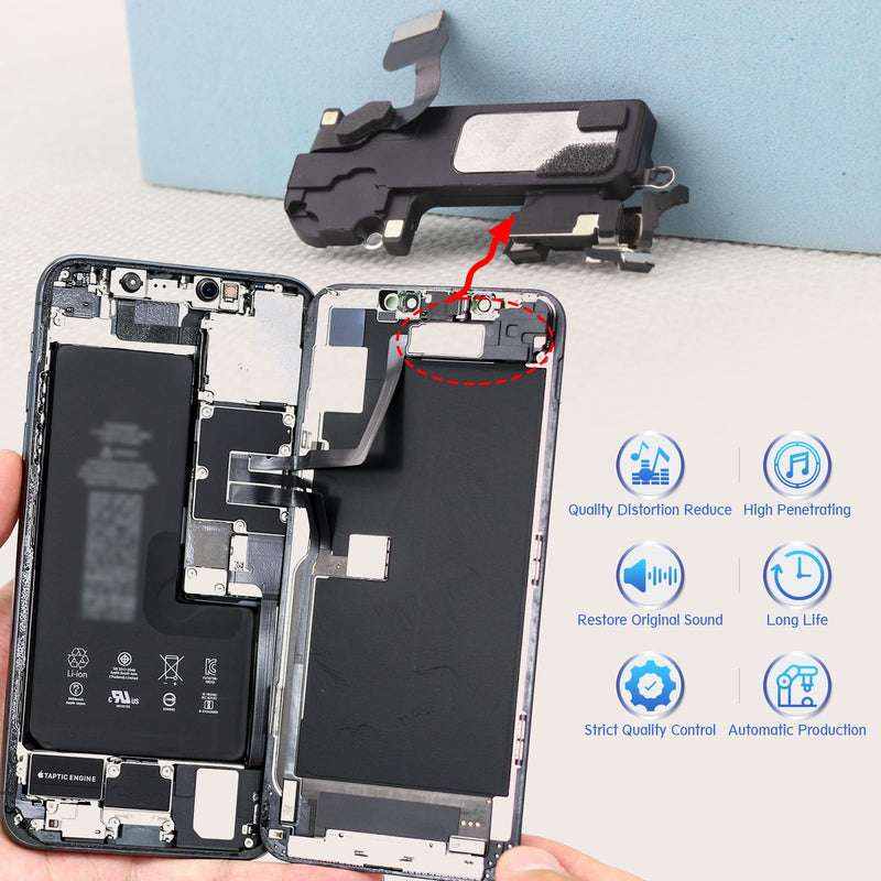 [Australia - AusPower] - Earpiece Speaker for iPhone 12 Pro Max Ear Speaker Replacement for iPhone 12 Pro Max Speaker Replacement Light Proximity Sensor Flex Cable Earphone Speaker Assembly with Tools Black-12 Pro Max 