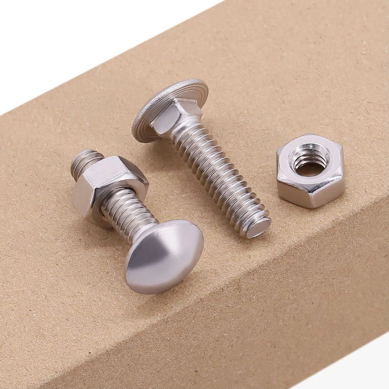 [Australia - AusPower] - M6-1.0 x 12mm (12 Sets) Carriage Bolt DIN603 with Hex Nut DIN934, Full Coarse Thread, 304 Stainless Steel 18-8, Round Head Square Neck Screws Coach Bolt M6-1.0 x 12mm 12 