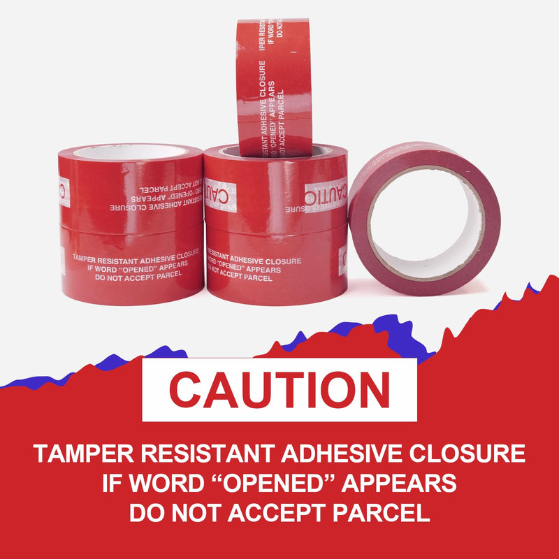 1 Roll 100% Total Transfer Tamper Evident Tape Security Tape Packaging Tape for Boxes(2 Inch X 55 Yards X 2 Mil,Red) 1 pack