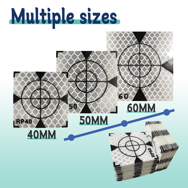 SameYa 100PCS 50MM Paste Up Reflector,White Reflector Targets for Total Stations,Waterproof Survey Target Mark 50 MM