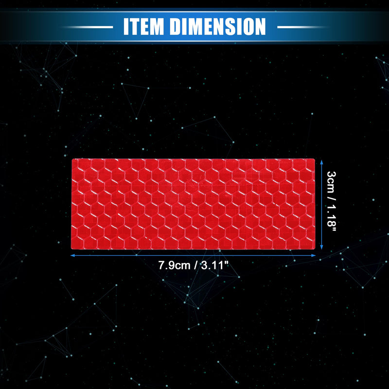 20 Pcs Reflective Stickers, 3.11"x1.18" Rectangle Shape Safety Tape Reflector Universal for Cars Trucks Trailers Waterproof PET Red