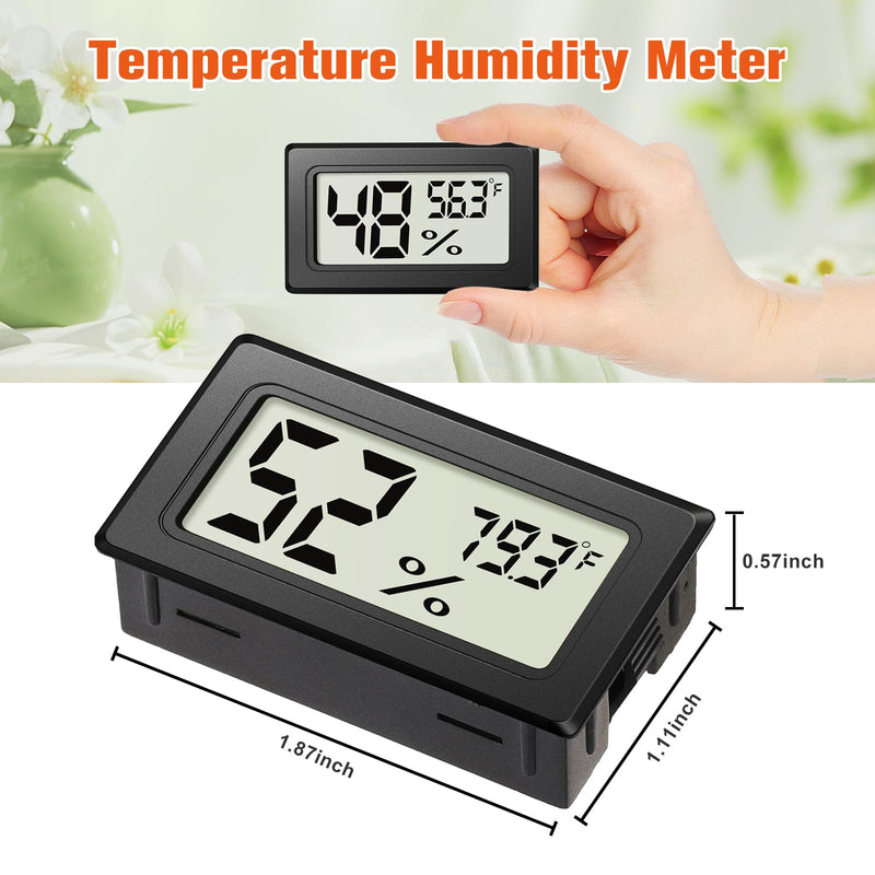 6 Pack Mini Hygrometer Indoor Humidity Meter, Small Digital Thermometer Humidity Gauge Meter, Indoor Thermometer Hygrometer Monitor Fahrenheit (℉) for Thermostat Reptile Tank, Mason Jars