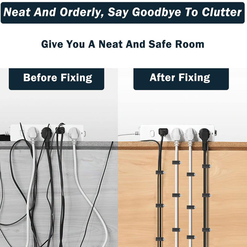 [Australia - AusPower] - Black Cable Clips Nail in Cable Clip 100 Pcs 8mm Flat Black Ethernet Cable Wall Clips Cable Tacks Coax Clips Speaker Wire Clips Cable Nails for Cords Cat5/Cat5e/Cat6/Cat7 RJ45 Cord Clips 