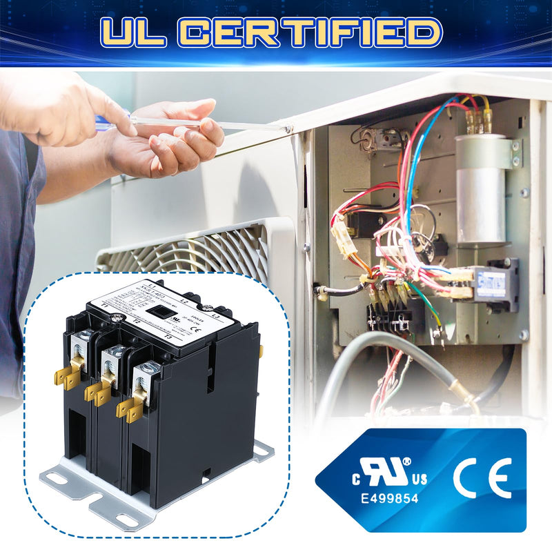 [Australia - AusPower] - Dreyoo Carrier HVAC Motor Contactor, 3 Pole 40Amp Air Conditioner Condenser Compressor Replacement Relays Compatible with C230B, Air Conditioner, Heat Pump, Refrigeration Systems (24V) 24.0 Volts 