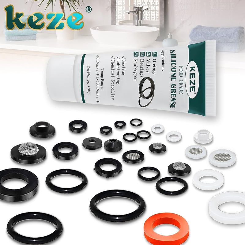 [Australia - AusPower] - Food Grade Silicone Grease for Plumber Faucet O Rings Lubricant 1 oz 2-Pack with Brush Silicone Grease 2-Pack 