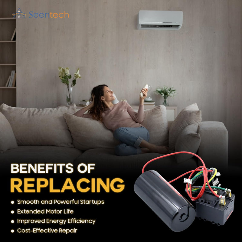 [Australia - AusPower] - Seentech CSR-U2 Hard Start Capacitor Kit for HVAC Systems, Compatible with 3.5–5 Ton AC Compressors, 189–227 µF, 208–240VAC, 50/60Hz 