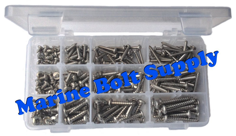 [Australia - AusPower] - Type 316 Stainless Steel Phillips Pan Sheet Metal Screw Kit Marine Bolt Supply 6-111916 