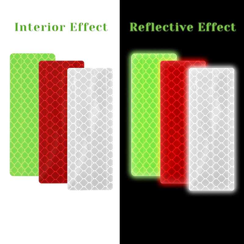cobee 60 Pcs Reflection Reflective Stickers, 1.18" X 3.15" Waterproof Self-Adhesive Safety Stickers, Reflective Tape for Clothing Cars Trailer Truck Bike Motorcycle Helmet