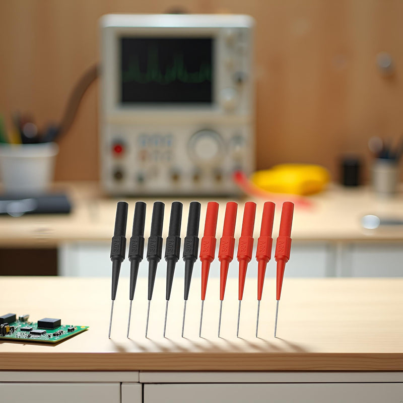 [Australia - AusPower] - 10 Pcs Test Back Probe Pin, 0.7mm Wire Piercing Probe Pin, Insulation Non-Destructive Stainless Steel Pin, Multimeter Probes Car Tester for 4mm Banana Socket Test Probes and Leads Electrical Testing 