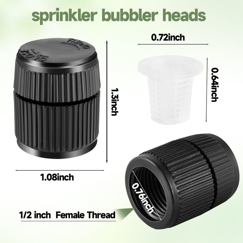 [Australia - AusPower] - 10 Pack Sprinkler Bubbler Heads Adjustable Water Flow Mushroom Irrigation Bubbler Head for 1/2 inch Male Thread,Drip Irrigation Spray Emitters Heads for Tree,Shrubs,Garden Watering System 10PCS Bubbler Head 