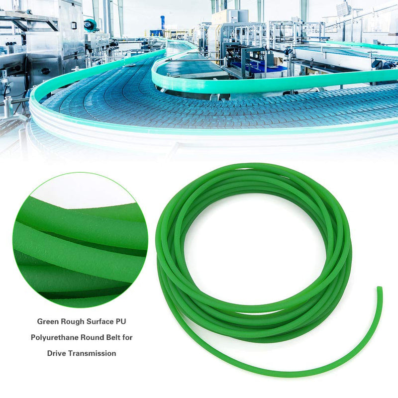 [Australia - AusPower] - Round Belting PU Belt Polyurethane Round Belt for Drive Green 6mm x 10m 