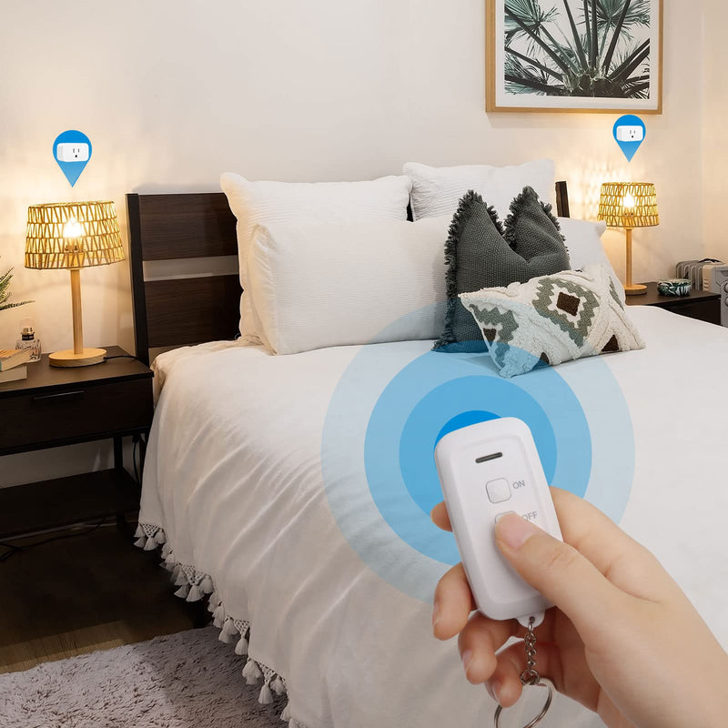 [Australia - AusPower] - DEWENWILS Indoor Remote Control Outlet, Wireless Remote Light Switch, No Interference Remote Outlet Switch, No Wiring, 15A/1875W, 100ft RF Range, Compact Design, Programmable 1 remote + 1 outlet 