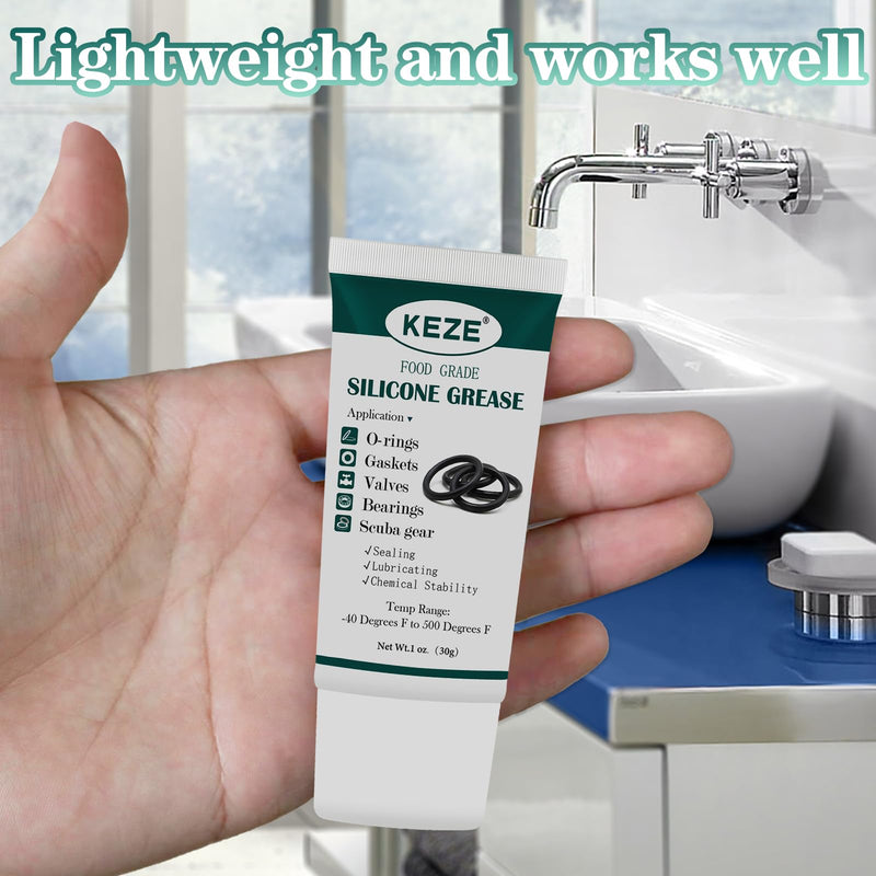 [Australia - AusPower] - KEZE Waterproof Food Grade Silicone Lubricant Plumbers Grease for Valve Sealant Faucet Pool Lube O Rings Filter 1 oz 1-Pack 1 Pack (1oz) Silicone Grease 