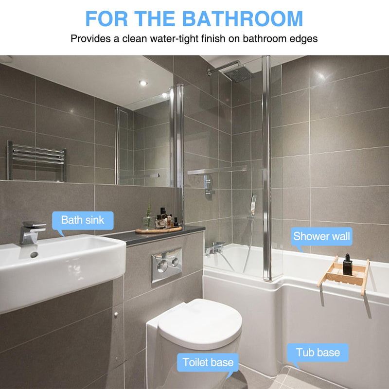 [Australia - AusPower] - Caulk Tape Bath & Kitchen Self Adhesive Caulking Tape Waterproof,Toilet Caulk Strip,Bathtub Sealing Strip Tape Caulk,Shower Caulk Bathroom Sealant,Traditional Caulking Replacement(White,1.5"x10.5Ft) White-1.5IN-10.5FT-A 
