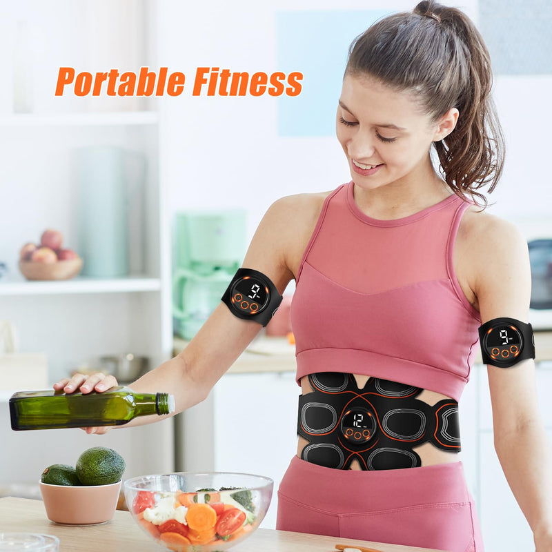 [Australia - AusPower] - BLASET ABS Muscle Stimulator, Ab Toning Trainer Fitness Belt, Workout Equipment for Abdomen, Arms and Thighs 