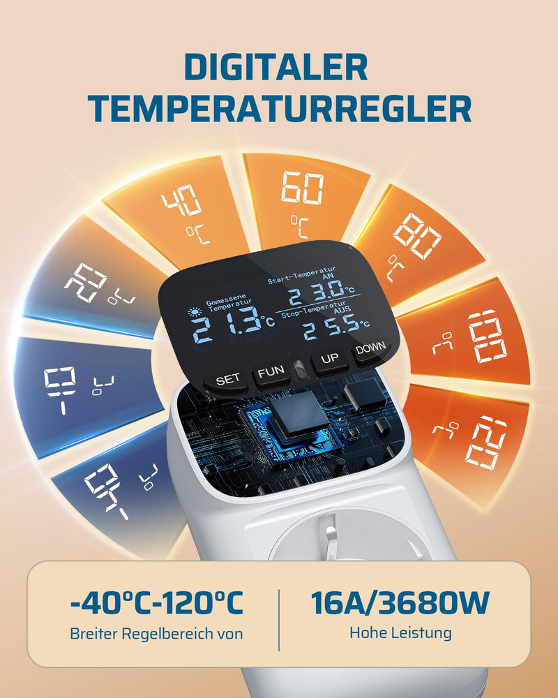 [Australia - AusPower] - DEWENWILS Temperature Controller Temperature Monitor DHTCS01A 