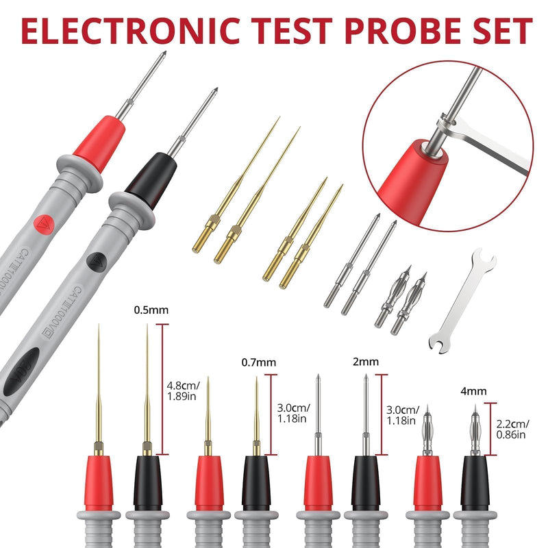 [Australia - AusPower] - BINTA 25-Piece Silicone Multimeter Leads Kit CAT Ⅲ 1000V 20A with Replaceable Test Probes 4PCS Large/Medium Alligator Clips Tweezer, Professional Leads Kit for Industrial Car Home Electrical Testing 25PCS 