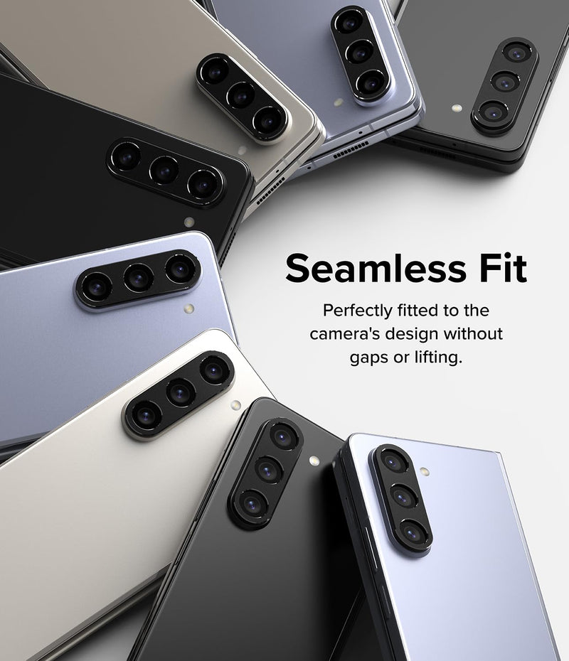 [Australia - AusPower] - Ringke Camera Styling [Stylish Aluminum Frame] Compatible with Samsung Galaxy Z Fold 5 Camera Lens Protector, Protective Metal Cover for Women, Men - Black 