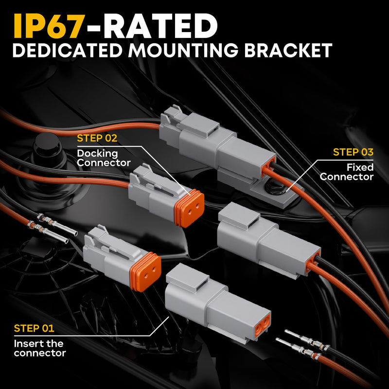 Deutsch DT Series Connector Crimping Tool Kit, 2/3/4/6 Pin Waterproof Automotive Electrical Connectors with 22–14 AWG Deutsch Crimp Tool & Pin Removal Tool for Automotive Wire Harness Repair DT Series | 2-6 Pin | Size 16