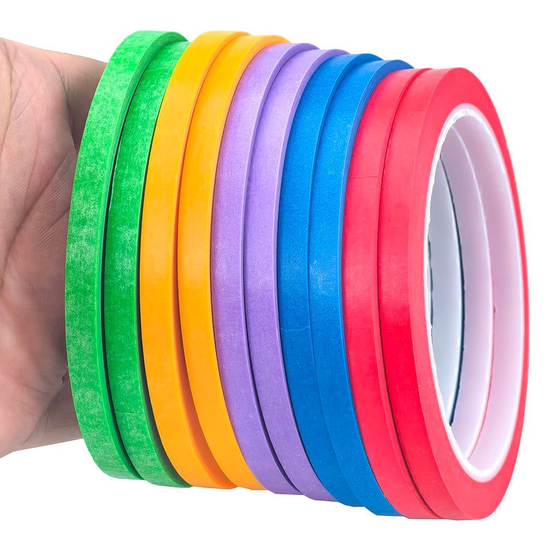 JINBING Washi Paper Masking Tape Art Tape for DIY Nail Arts Drawing Pattern Making 1/4 Inch x 27 Yard (Apple Green) Apple green