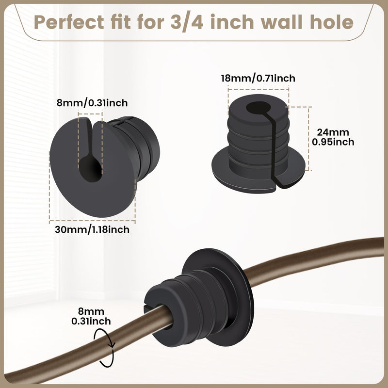 Starlink Cable Grommet Routing Kit for 3/4 inch Wall Hole, 4PCS Wall Grommets Accessories Including 3/4" Spade Drill Bit, Drill bit, and 40 Wall Wire Clips 3/4 inch kit