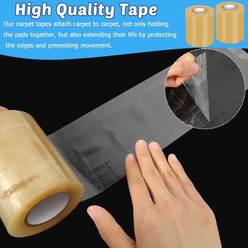 2 Rolls 3.93inch x 66FT Wrestling Mat Tape Clear Gym Floor Tape, PVC Seam Cover Tape for Heavy Duty Wrestling Grappling Exercise Mats