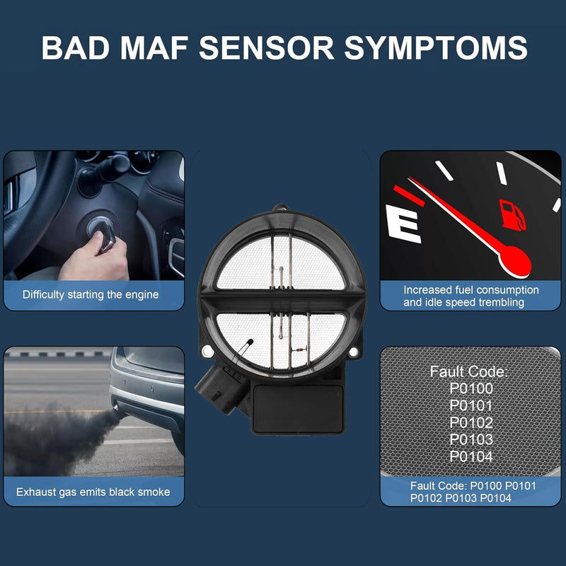 [Australia - AusPower] - Mass Air Flow Sensor MAF For Chevy Silverado 1500 2500 3500 Tahoe Suburban Avalanche GMC Sierra Yukon XL Cadillac Escalade ESV Eldorado DeVille Rainier 4.8L 5.3L 6.0L, 2134160 25318411 AF10043 DL-6012 
