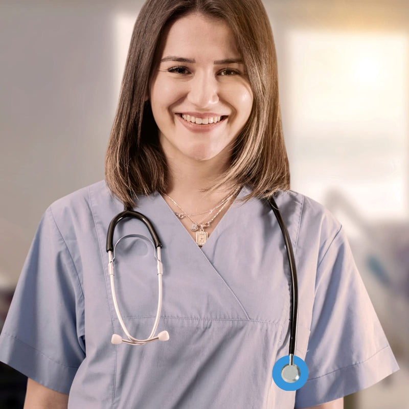 [Australia - AusPower] - POPETPOP 10Pcs Stethoscope Head Covers : Universal Silicone Stethoscope Diaphragm Covers for Doctor Nurse, Easy Installation, 1.77X1.77X0.08inch (Blue) Blue 