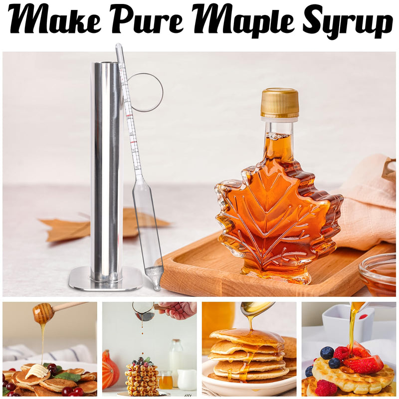 [Australia - AusPower] - 6pcs Maple Syrup Hydrometer Kit,Maple Syrup Density Kit,Stainless Steel Maple Syrup Hydrometer Test Cup Kit,Maple Syrup Supplies for Measuring Sugar Content in Syrup Sap 