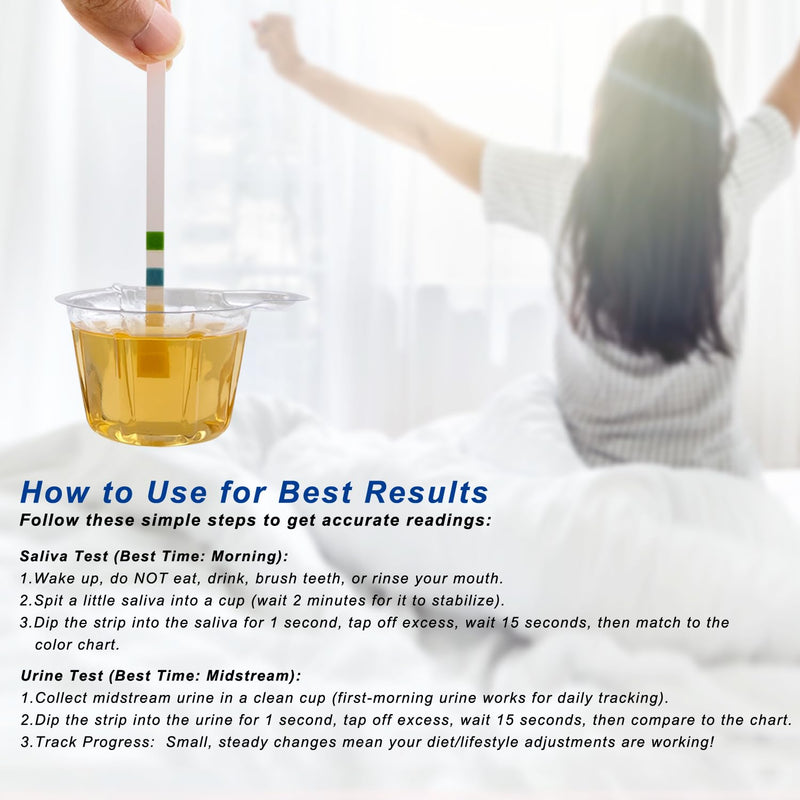 [Australia - AusPower] - Urine pH Test Strips for Humans 100 Ct with 100 Cups, 0-14 pH Strips for Saliva Testing, Alkaline Acid pH Test Strips for Water, Pool, Body pH, Fast 15-Second Results 