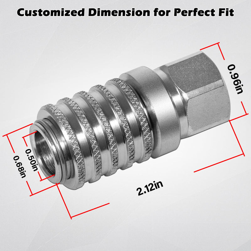 [Australia - AusPower] - PD242 Series PD Steel Hydraulic Test Port and Diagnostic Equipment Quick Connect Coupler with Female Pipe Thread, 1/8" Body Size, 1/4" - 18 NPTF Thread Size, 2.12" Length 
