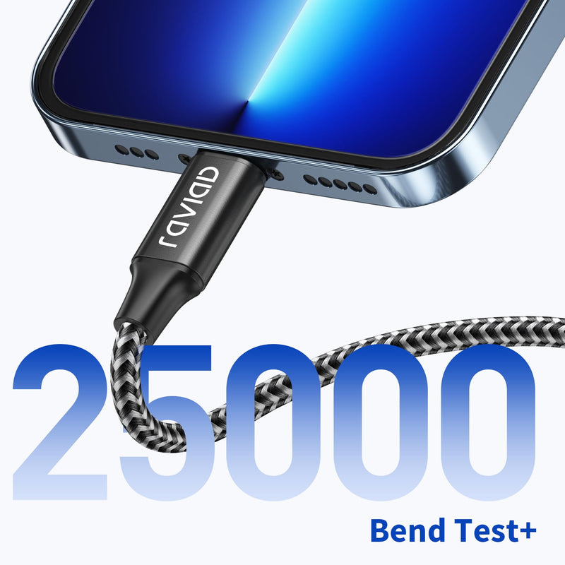 [Australia - AusPower] - RAVIAD iPhone Charging Cable iPhone Cable 1M [MFi Certified] Lightning Cable iPhone Nylon iPhone Fast Charging Cable for iPhone 14 13 12 11 Pro Max Mini XR XS X 8 8 Plus 7 7 Plus 6s 6 6 Plus 5S 5 SE black 