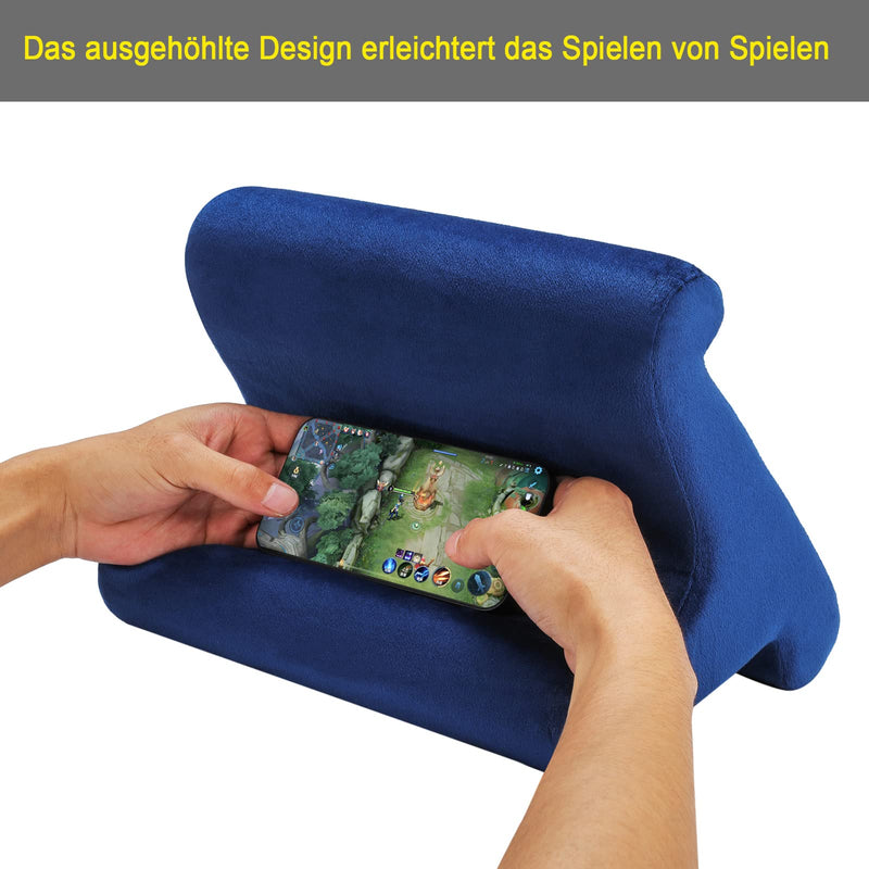 [Australia - AusPower] - Tablet Pillow Stand Holder Dock for Bed with 3 Viewing Angles , Compatible with all tablets ,Phones and iPad Pro 9.7, 10.5,12.9 Air Mini 4 3, Kindle, E-Reader and books(Navy) Navy 