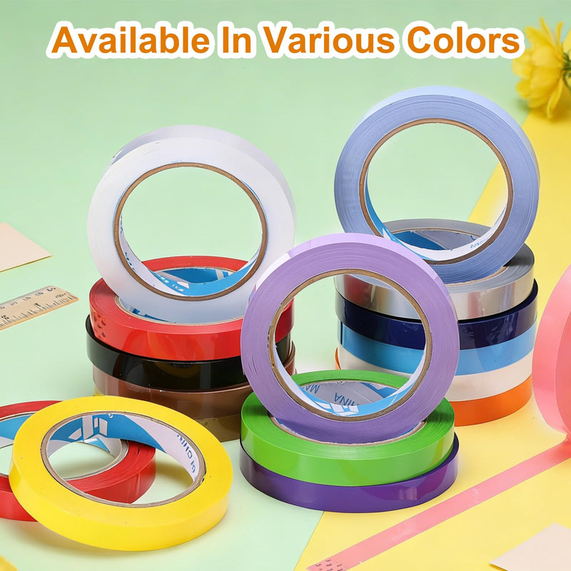 MECCANIXITY Poly Bag Sealing Tape, 9/16" x 100 Yard Plastic Bag Sealer Tape Packaging Sealing for Shops Packaging Food Vegetable Meat Cake Bread Freezer Ice, Dark Red 9/16" 1