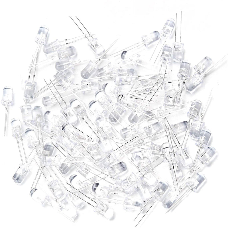 [Australia - AusPower] - 100PCS Super Bright 5mm Round UV/Purple Led Emitting Diode F5 LED Light for DIY Lights Purple 