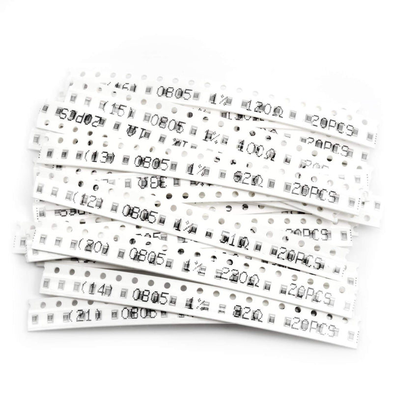 Chanzon 1200pcs 0805 SMD Resistor Kit 0-10M ? ohm 60 Values (Each Value 20pcs) 1/8W 0.125W ±1% Tolerance Thick Film 0-10MR SMT Chip Resistors Rohs Certificated