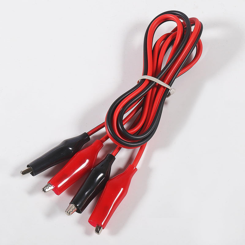 [Australia - AusPower] - 10 Groups Alligator Clips Electrical Insulated Test Leads 1M/39.37inch Double-Ended Jumper Wire for Electrical Testing(Red Black) 