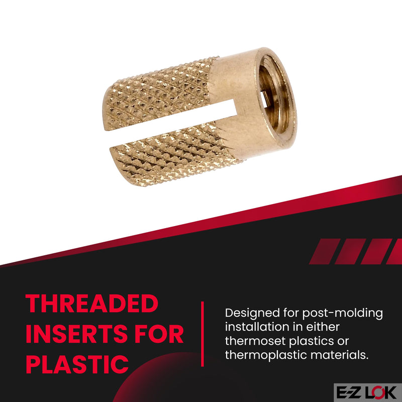 [Australia - AusPower] - E-Z LOK Threaded Insert for Plastic Flush Brass Thread Inserts 1/4-20 Pack of 25 