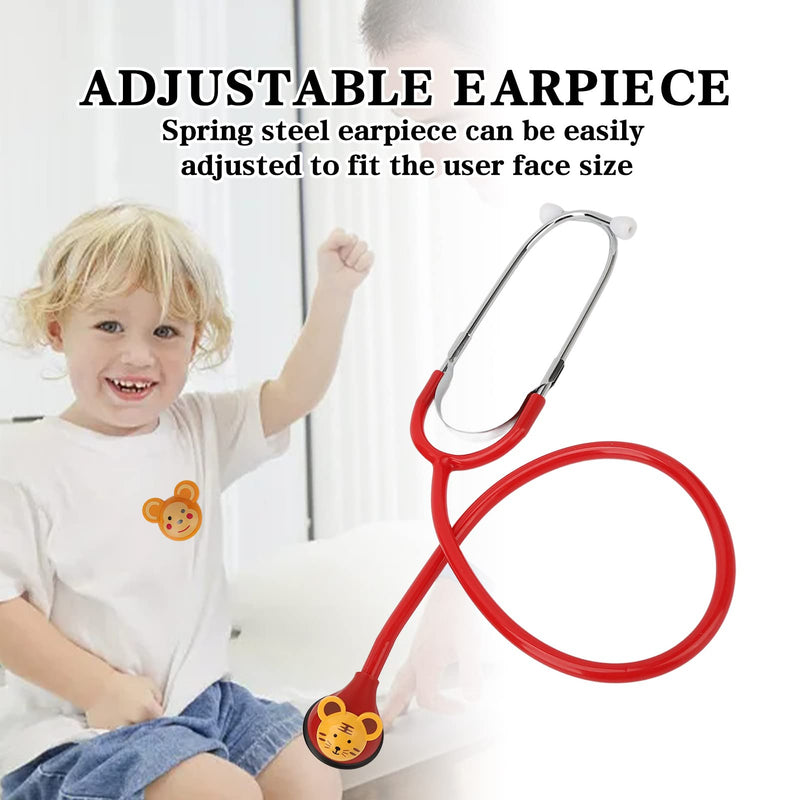 [Australia - AusPower] - Kids Pediatric Clinician Stethoscope with Cartoon Animals Pattern, Accurate Sound Amplification, Soft and Comfortable Earplugs, Adjustable Earpiece, 5 Animal Shaped Heads Included 