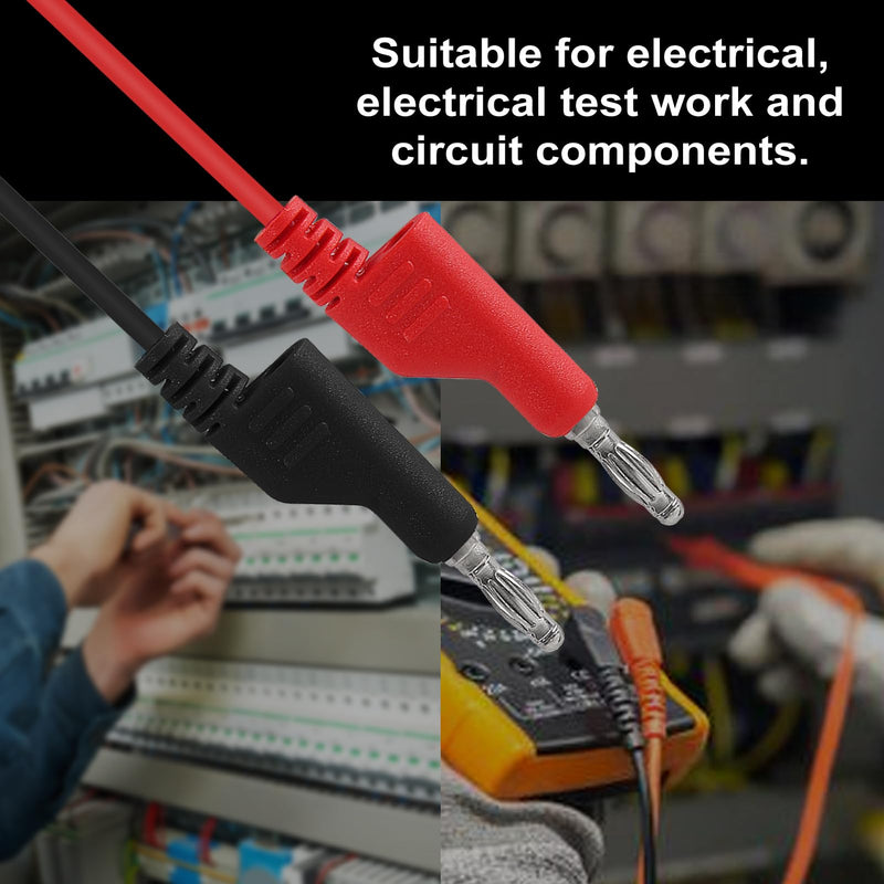 [Australia - AusPower] - UMLIFE 8PCS Dual-Ended Banana Plug Test Leads, 1000V 15A 3.5ft/1M Multimeter Electrical 4mm Banana-Plug, Flexible Copper Banana Cable, for Electrical Test Wires 