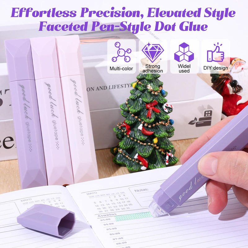4 Pack Double Sided Tape Roller, 2026 New Scrapbooking Double Sided Tape Roller, Suitable for Gift Wrapping, Scrapbooking, Craft Journals, Photo Mounting, Office & School Supplies (Purple)
