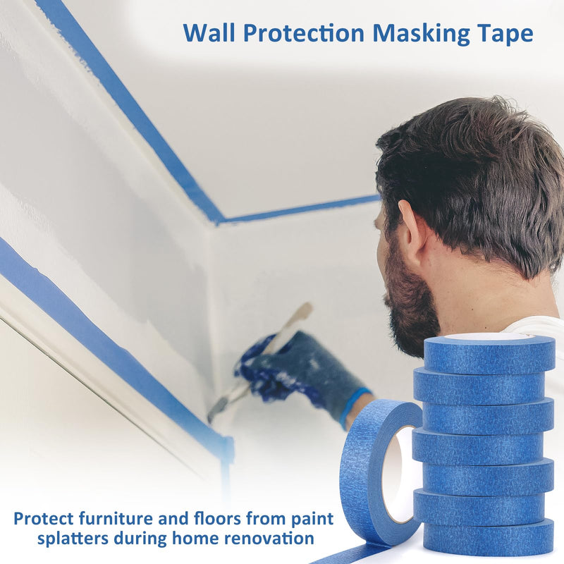 BTYMS 5 Rolls Premium Painters Tape, Blue Masking Tape for Painting Projects, Surface Protection, Multi-Surface Masking, Crafts & Arts