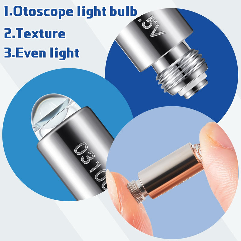 [Australia - AusPower] - Funtery 4 Pcs Halogen Replacement Bulbs Compatible with Welch Allyn, 3.5v Lamp 03100-U Otoscope Lamp Type 03100-u 