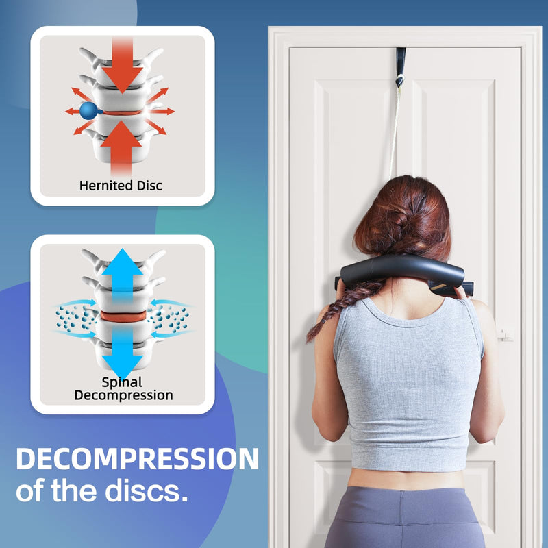 [Australia - AusPower] - Cervical Neck Traction Device for Home Use, Restore The Natural Curve of The Neck, Neck Stretcher Mochine Over Door for Neck Pain Relief. (Thin) Thin 