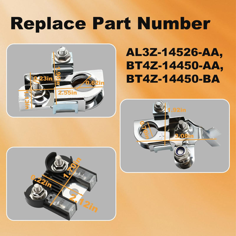 [Australia - AusPower] - Battery Fuse 250Amp / 125Amp with Positive & Negative Battery Terminal Clamps Compatible with Ford F-150 Lobo Lincoln Mark LT 2011-2014 Replace# AL3Z-14526-AA BT4Z-14450-AA BT4Z-14450-BA 