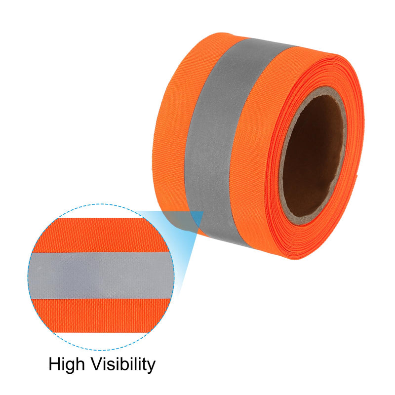 PATIKIL Reflective Tape Strip, 2" x 17 Ft High Visibility Reflective Tape Sew-on DIY Warning Safety Fabric Webbing for Clothing Raincoats, Orange 2 Inch x 17 Feet