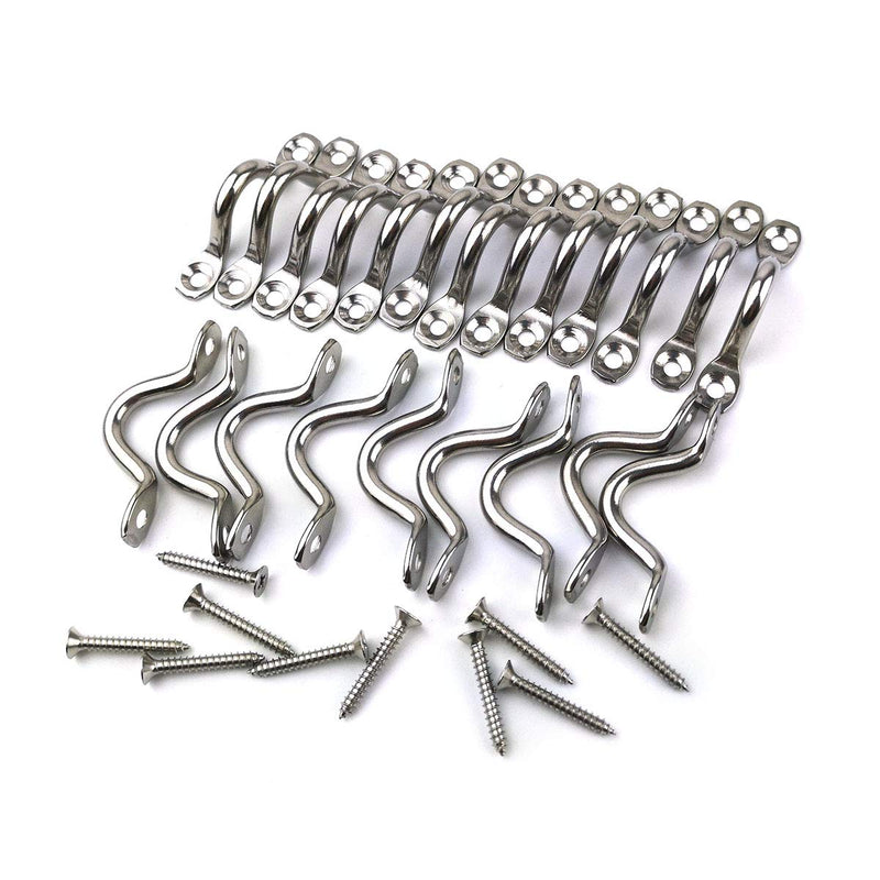 [Australia - AusPower] - 22Pcs M5 316 Stainless Steel Eye Straps Ceiling Wall Mount U Hook with Screws 
